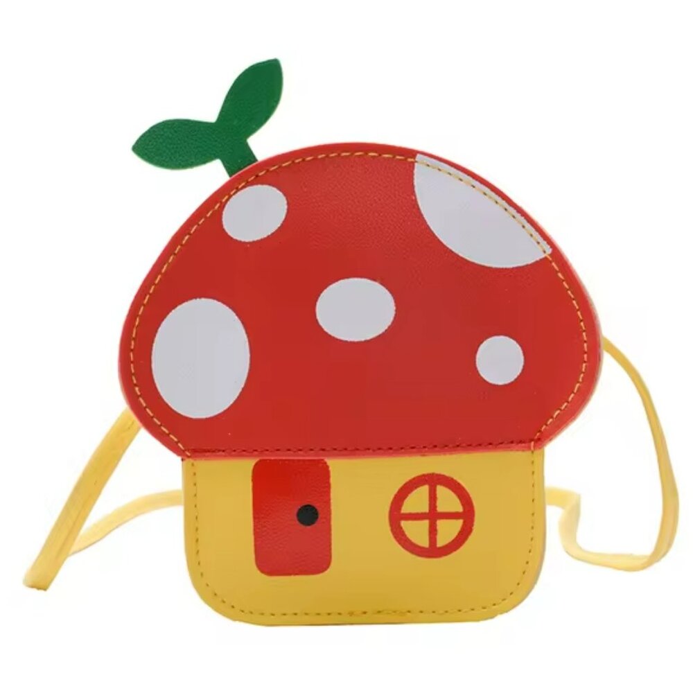 Cute Little Mushroom House Cottagecore Pouch
